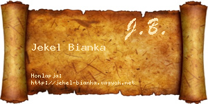 Jekel Bianka névjegykártya